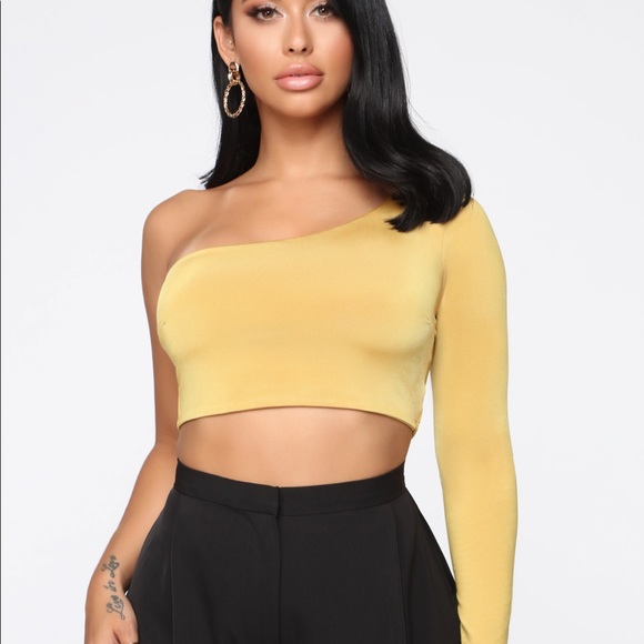 Fashion Nova x Cardi B One Sleeve Crop Top - Picture 3 of 5